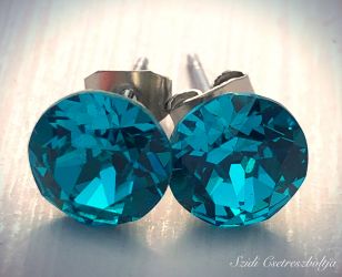 Szidi's Deep turquoise Swarovski kristly fli