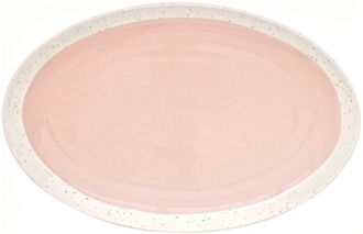 R2S Nuova Fagyi szín porcelán ovál kínáló tál, púder rózsaszín