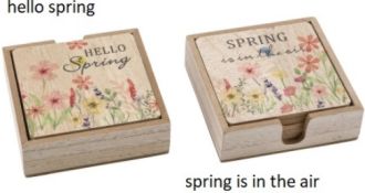 Gehlmann Spring fa poháralátét szett, dobozban, 6 db-os, 2 féle