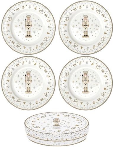 R2S Nuova Royal Nutcarcker 4 darabos porceln desszertnyr szett, dobozban