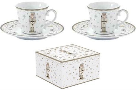 R2S Nuova Royal Nutcracker 2 szemlyes porceln espresso cssze+alj szett, dobozban