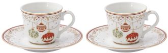R2S Nuova Christmas Eve 2 szmlyes porceln espresso cssze szett dobozban
