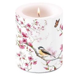 Ambiente Bird & Blossom white tvilgts gyertya