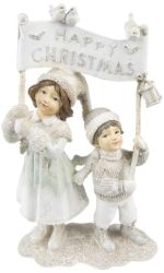 Clayre & Eef Kislny kisfi Happy Christmas tblval dekorfigura