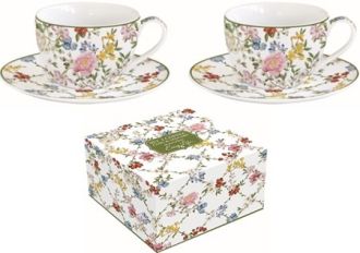 R2S Nuova Garden Dreams porceln espressocssze aljjal szett, dobozban