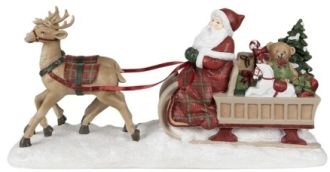 Clayre & Eef Mikuls sznnal, ajndkokkal, rnszarvasokkal dekor figura
