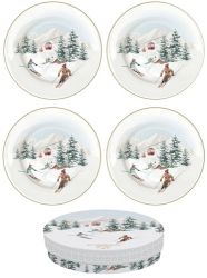 R2S Nuova Chalet/hegyi kunyh 4 darabos porceln desszerttnyr szett dobozban
