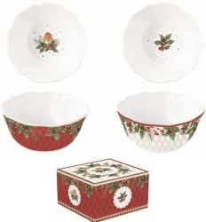 R2S Nuova Christmas Berries porceln tlka szett, dobozban