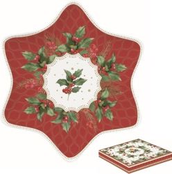 R2S Nuova Christmas Berries porceln csillag tlca, dobozban