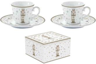 R2S Nuova Royal Nutcracker 2 szemlyes porceln espresso cssze+alj szett, dobozban