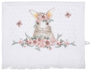 Clayre & Eef Flower Easter Bunny pamutfrottir kztrl