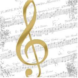 PPD I love Music paprszalvta, gold