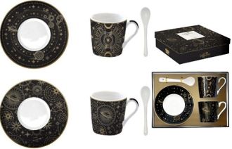 R2S Nuova Celestial 2 szemlyes porceln espresso szett, kiskanllal, dobozban