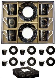 R2S Nuova Celestial 6 szemlyes porceln espresso szett, dobozban, Coffee Mania