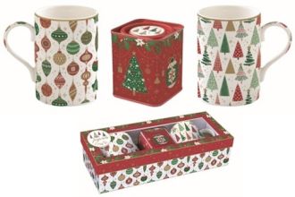 R2S Nuova Coffee Mania Jingle Bells porceln bgre szett  fm tesdobozzal, ajndkszett dobozban