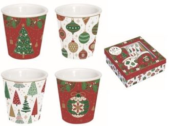 R2S Nuova Coffee Mania Jingle Bells 4 darabos espressos poht szett dobozban
