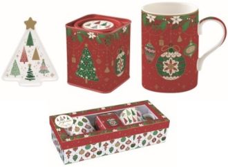 R2S Nuova Coffee Mania Jingle Bells ajndk szett, bgre, teafiltertert, tes doboz, dobozban